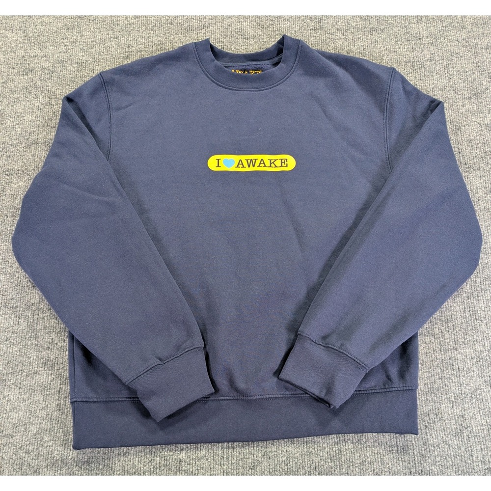 Awake Chocolate With Benefits Bite Me Graphic Sweatshirt Navy Blue Unisex Small